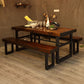 Industrial Style Solid Wood Dining Table Brown Rectangle Table with Trestle Base for Dinning Room Clearhalo ' dining_table' 'Dining Tables & Seating' 'Dining Tables' 'furn' 'furn_dining_table' 'Furniture' 'furniture_dining_table' 'Kitchen & Dining Furniture' 'kitchen&dining_furn' 'kitchen' 'kitchen_dining_table' 3723530