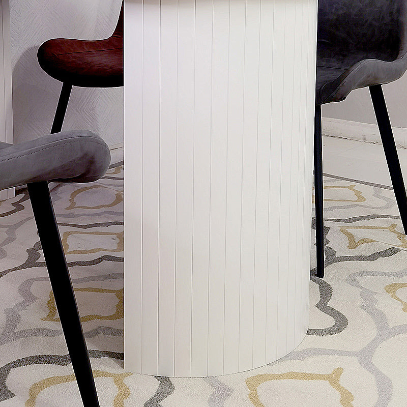 Contemporary Sintered Stone Irregular Shape Dining Table Standard White Dining Table for Kitchen Clearhalo ' dining_table' 'Dining Tables & Seating' 'Dining Tables' 'furn' 'furn_dining_table' 'Furniture' 'furniture_dining_table' 'Kitchen & Dining Furniture' 'kitchen&dining_furn' 'kitchen' 'kitchen_dining_table' 3723542