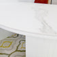 Contemporary Sintered Stone Irregular Shape Dining Table Standard White Dining Table for Kitchen Clearhalo ' dining_table' 'Dining Tables & Seating' 'Dining Tables' 'furn' 'furn_dining_table' 'Furniture' 'furniture_dining_table' 'Kitchen & Dining Furniture' 'kitchen&dining_furn' 'kitchen' 'kitchen_dining_table' 3723543
