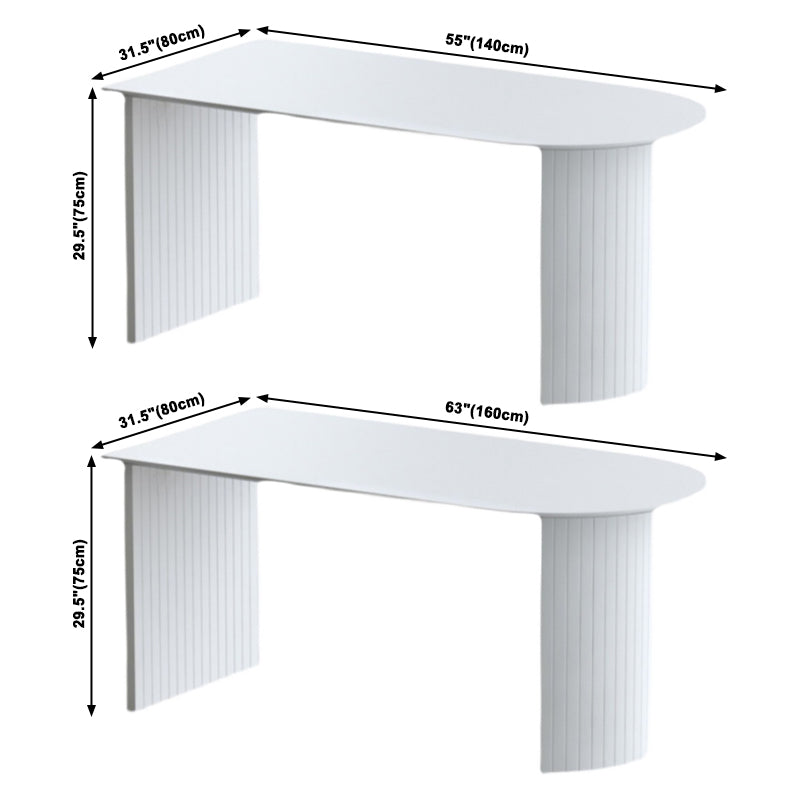 Contemporary Sintered Stone Irregular Shape Dining Table Standard White Dining Table for Kitchen Clearhalo ' dining_table' 'Dining Tables & Seating' 'Dining Tables' 'furn' 'furn_dining_table' 'Furniture' 'furniture_dining_table' 'Kitchen & Dining Furniture' 'kitchen&dining_furn' 'kitchen' 'kitchen_dining_table' 3723545