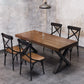 Industrial Style Solid Wood Dining Table Brown Rectangle Table with Metal Base for Dinning Room Clearhalo ' dining_table' 'Dining Tables & Seating' 'Dining Tables' 'furn' 'furn_dining_table' 'Furniture' 'furniture_dining_table' 'Kitchen & Dining Furniture' 'kitchen&dining_furn' 'kitchen' 'kitchen_dining_table' 3723549
