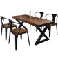 Industrial Style Solid Wood Dining Table Brown Rectangle Table with Metal Base for Dinning Room Clearhalo ' dining_table' 'Dining Tables & Seating' 'Dining Tables' 'furn' 'furn_dining_table' 'Furniture' 'furniture_dining_table' 'Kitchen & Dining Furniture' 'kitchen&dining_furn' 'kitchen' 'kitchen_dining_table' 3723554