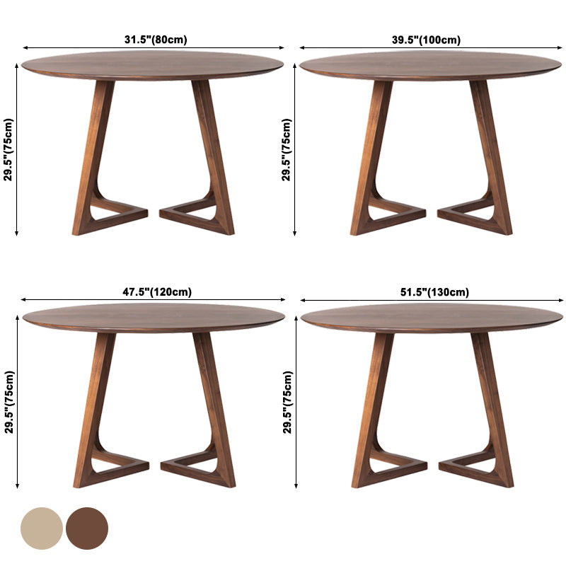 Solid Wood Double Pedestal Dinette Table Simplicity Dining Table Round for Home Clearhalo ' dining_table' 'Dining Tables & Seating' 'Dining Tables' 'furn' 'furn_dining_table' 'Furniture' 'furniture_dining_table' 'Kitchen & Dining Furniture' 'kitchen&dining_furn' 'kitchen' 'kitchen_dining_table' 3723568
