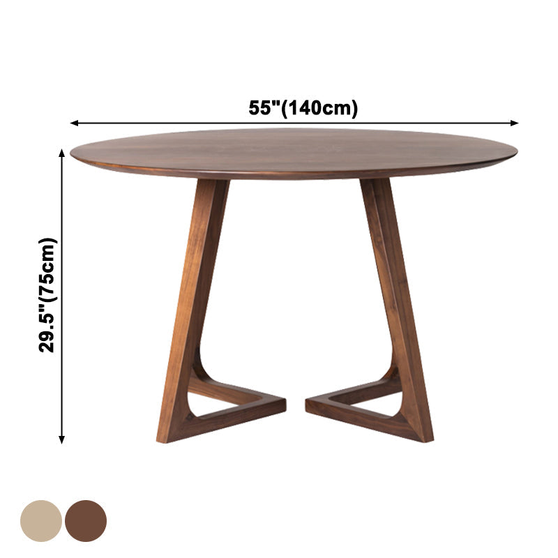 Solid Wood Double Pedestal Dinette Table Simplicity Dining Table Round for Home Clearhalo ' dining_table' 'Dining Tables & Seating' 'Dining Tables' 'furn' 'furn_dining_table' 'Furniture' 'furniture_dining_table' 'Kitchen & Dining Furniture' 'kitchen&dining_furn' 'kitchen' 'kitchen_dining_table' 3723569