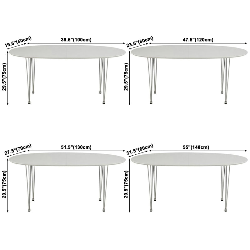 Modern White Sintered Stone Dining Table Oval Shape Standard Dining Table with 4 Legs Base Clearhalo ' dining_table' 'Dining Tables & Seating' 'Dining Tables' 'furn' 'furn_dining_table' 'Furniture' 'furniture_dining_table' 'Kitchen & Dining Furniture' 'kitchen&dining_furn' 'kitchen' 'kitchen_dining_table' 3723580