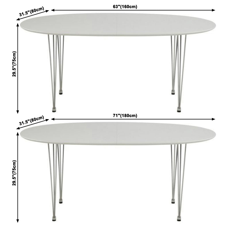 Modern White Sintered Stone Dining Table Oval Shape Standard Dining Table with 4 Legs Base Clearhalo ' dining_table' 'Dining Tables & Seating' 'Dining Tables' 'furn' 'furn_dining_table' 'Furniture' 'furniture_dining_table' 'Kitchen & Dining Furniture' 'kitchen&dining_furn' 'kitchen' 'kitchen_dining_table' 3723581