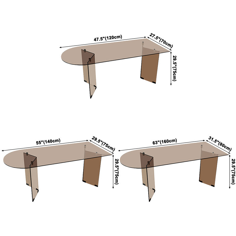 Glass Contemporary Free Form Dining Table Glass Table for Dining Room and Kitchen Clearhalo ' dining_table' 'Dining Tables & Seating' 'Dining Tables' 'furn' 'furn_dining_table' 'Furniture' 'furniture_dining_table' 'Kitchen & Dining Furniture' 'kitchen&dining_furn' 'kitchen' 'kitchen_dining_table' 3723591