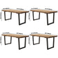 Industrial Style Solid Wood Dining Table Brown Rectangle Table with Sled Base for Dinning Room Clearhalo ' dining_table' 'Dining Tables & Seating' 'Dining Tables' 'furn' 'furn_dining_table' 'Furniture' 'furniture_dining_table' 'Kitchen & Dining Furniture' 'kitchen&dining_furn' 'kitchen' 'kitchen_dining_table' 3723602