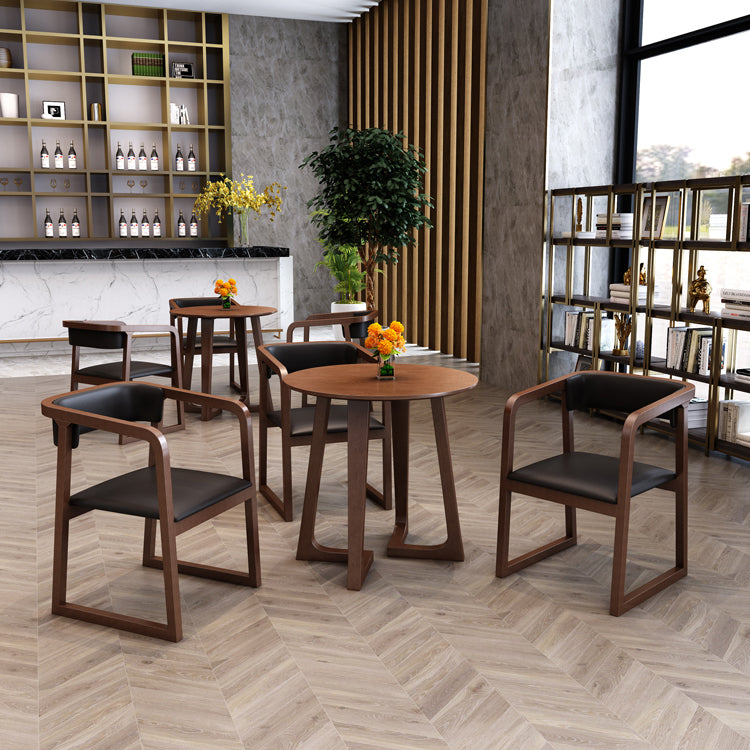 Solid Wood Double Pedestal Table Simplicity Dining Table Round for Kitchen Home Clearhalo ' dining_table' 'Dining Tables & Seating' 'Dining Tables' 'furn' 'furn_dining_table' 'Furniture' 'furniture_dining_table' 'Kitchen & Dining Furniture' 'kitchen&dining_furn' 'kitchen' 'kitchen_dining_table' 3723611