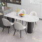 Metal Modern Free Form Dining Table Sintered Stone Table for Dining Room and Kitchen Clearhalo ' dining_table' 'Dining Tables & Seating' 'Dining Tables' 'furn' 'furn_dining_table' 'Furniture' 'furniture_dining_table' 'Kitchen & Dining Furniture' 'kitchen&dining_furn' 'kitchen' 'kitchen_dining_table' 3723614