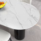 Metal Modern Free Form Dining Table Sintered Stone Table for Dining Room and Kitchen Clearhalo ' dining_table' 'Dining Tables & Seating' 'Dining Tables' 'furn' 'furn_dining_table' 'Furniture' 'furniture_dining_table' 'Kitchen & Dining Furniture' 'kitchen&dining_furn' 'kitchen' 'kitchen_dining_table' 3723619