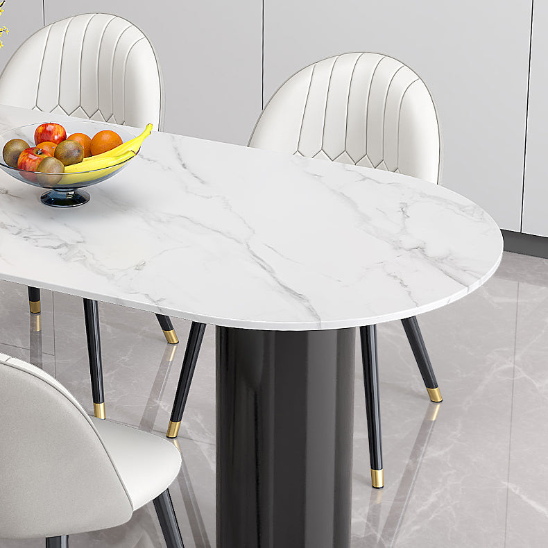 Metal Modern Free Form Dining Table Sintered Stone Table for Dining Room and Kitchen Clearhalo ' dining_table' 'Dining Tables & Seating' 'Dining Tables' 'furn' 'furn_dining_table' 'Furniture' 'furniture_dining_table' 'Kitchen & Dining Furniture' 'kitchen&dining_furn' 'kitchen' 'kitchen_dining_table' 3723620