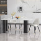 Metal Modern Free Form Dining Table Sintered Stone Table for Dining Room and Kitchen Clearhalo ' dining_table' 'Dining Tables & Seating' 'Dining Tables' 'furn' 'furn_dining_table' 'Furniture' 'furniture_dining_table' 'Kitchen & Dining Furniture' 'kitchen&dining_furn' 'kitchen' 'kitchen_dining_table' 3723624