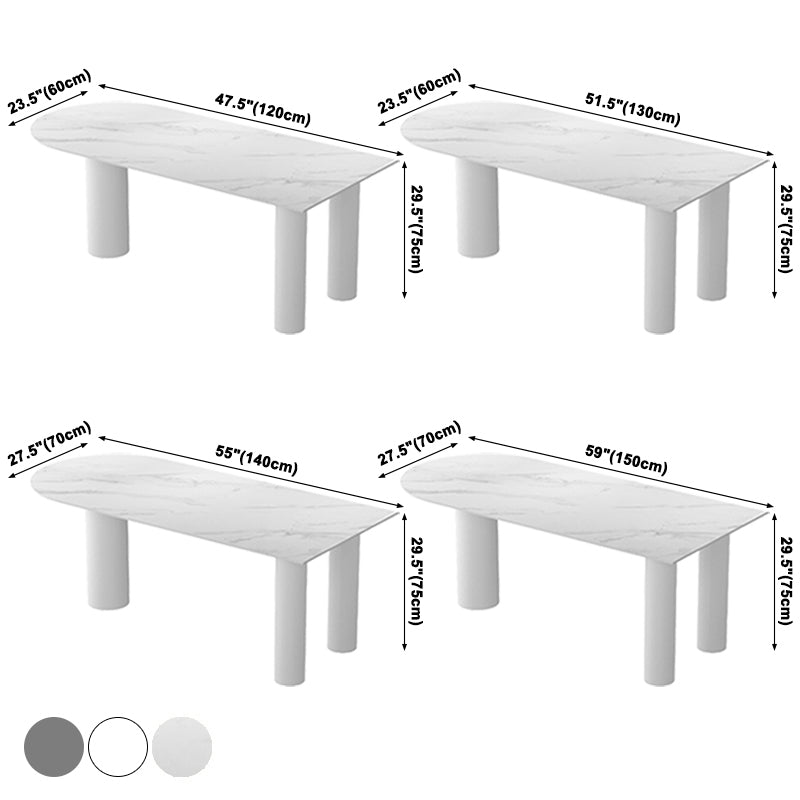 Free Form Three-Color Dining Table Sintered Stone Table Contemporary with Double Pedestal Clearhalo ' dining_table' 'Dining Tables & Seating' 'Dining Tables' 'furn' 'furn_dining_table' 'Furniture' 'furniture_dining_table' 'Kitchen & Dining Furniture' 'kitchen&dining_furn' 'kitchen' 'kitchen_dining_table' 3723634