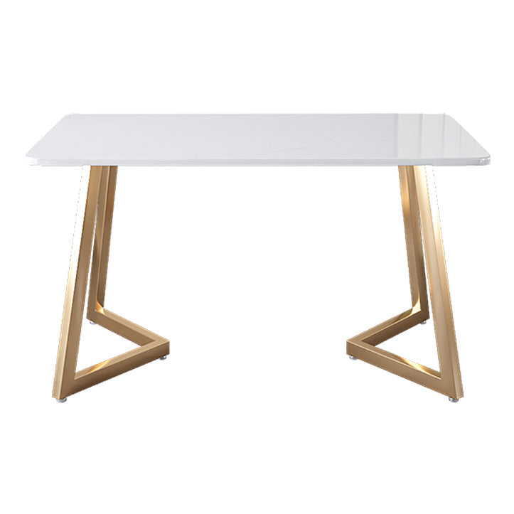 Minimalist Rectangle Shape White Dining Table Sintered Stone Standard Dining Table for Kitchen Without Chairs Clearhalo ' dining_table' 'Dining Tables & Seating' 'Dining Tables' 'furn' 'furn_dining_table' 'Furniture' 'furniture_dining_table' 'Kitchen & Dining Furniture' 'kitchen&dining_furn' 'kitchen' 'kitchen_dining_table' 3723641