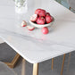 Minimalist Rectangle Shape White Dining Table Sintered Stone Standard Dining Table for Kitchen Clearhalo ' dining_table' 'Dining Tables & Seating' 'Dining Tables' 'furn' 'furn_dining_table' 'Furniture' 'furniture_dining_table' 'Kitchen & Dining Furniture' 'kitchen&dining_furn' 'kitchen' 'kitchen_dining_table' 3723642