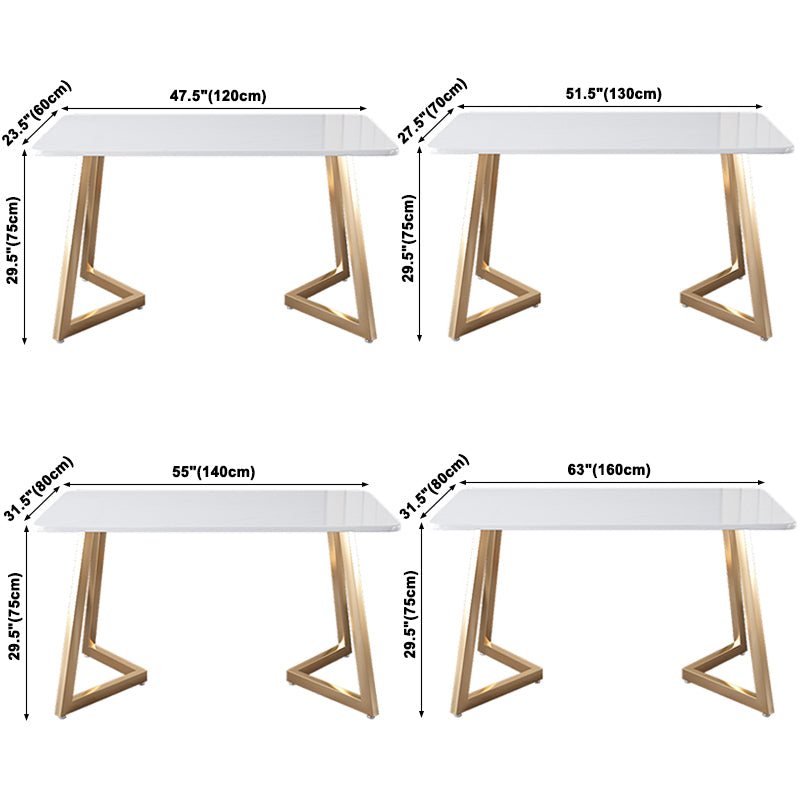 Minimalist Rectangle Shape White Dining Table Sintered Stone Standard Dining Table for Kitchen Clearhalo ' dining_table' 'Dining Tables & Seating' 'Dining Tables' 'furn' 'furn_dining_table' 'Furniture' 'furniture_dining_table' 'Kitchen & Dining Furniture' 'kitchen&dining_furn' 'kitchen' 'kitchen_dining_table' 3723646