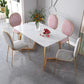 Minimalist Rectangle Shape White Dining Table Sintered Stone Standard Dining Table for Kitchen Clearhalo ' dining_table' 'Dining Tables & Seating' 'Dining Tables' 'furn' 'furn_dining_table' 'Furniture' 'furniture_dining_table' 'Kitchen & Dining Furniture' 'kitchen&dining_furn' 'kitchen' 'kitchen_dining_table' 3723649