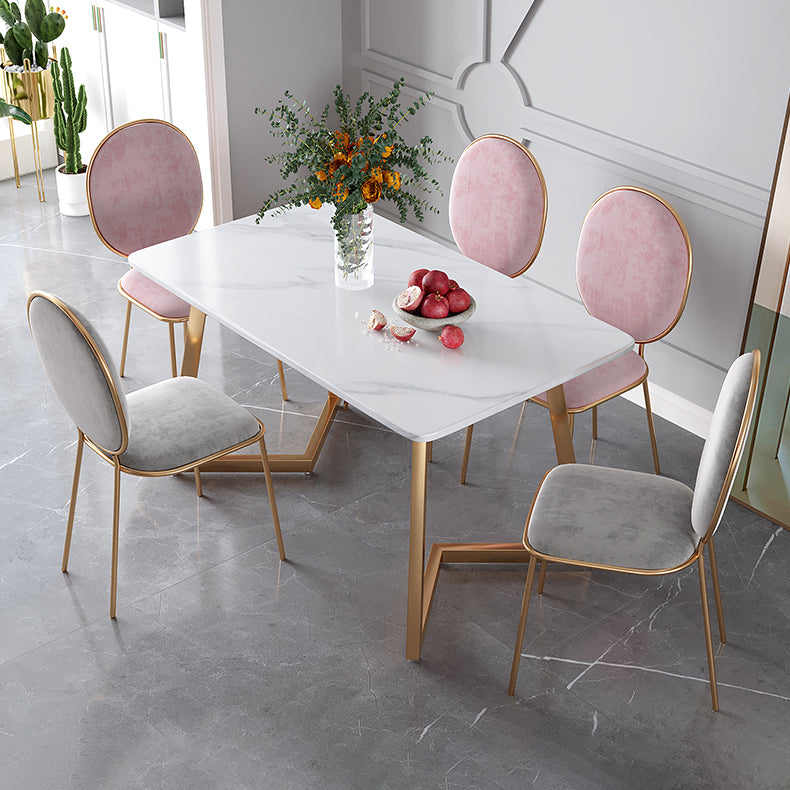 Minimalist Rectangle Shape White Dining Table Sintered Stone Standard Dining Table for Kitchen Clearhalo ' dining_table' 'Dining Tables & Seating' 'Dining Tables' 'furn' 'furn_dining_table' 'Furniture' 'furniture_dining_table' 'Kitchen & Dining Furniture' 'kitchen&dining_furn' 'kitchen' 'kitchen_dining_table' 3723649