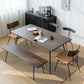Industrial Style Oak Solid Wood Dining Table Brown Rectangle Table with Metal Base for Home Use Clearhalo ' dining_table' 'Dining Tables & Seating' 'Dining Tables' 'furn' 'furn_dining_table' 'Furniture' 'furniture_dining_table' 'Kitchen & Dining Furniture' 'kitchen&dining_furn' 'kitchen' 'kitchen_dining_table' 3723651