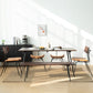 Industrial Style Oak Solid Wood Dining Table Brown Rectangle Table with Metal Base for Home Use Clearhalo ' dining_table' 'Dining Tables & Seating' 'Dining Tables' 'furn' 'furn_dining_table' 'Furniture' 'furniture_dining_table' 'Kitchen & Dining Furniture' 'kitchen&dining_furn' 'kitchen' 'kitchen_dining_table' 3723663