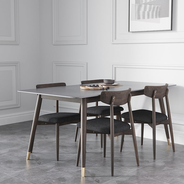 Modern Sintered Stone Top Kitchen Dining Table Rectangle Gray Dining Table with 4 Legs Base Clearhalo ' dining_table' 'Dining Tables & Seating' 'Dining Tables' 'furn' 'furn_dining_table' 'Furniture' 'furniture_dining_table' 'Kitchen & Dining Furniture' 'kitchen&dining_furn' 'kitchen' 'kitchen_dining_table' 3723674