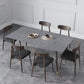Modern Sintered Stone Top Kitchen Dining Table Rectangle Gray Dining Table with 4 Legs Base Clearhalo ' dining_table' 'Dining Tables & Seating' 'Dining Tables' 'furn' 'furn_dining_table' 'Furniture' 'furniture_dining_table' 'Kitchen & Dining Furniture' 'kitchen&dining_furn' 'kitchen' 'kitchen_dining_table' 3723675