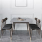 Modern Sintered Stone Top Kitchen Dining Table Rectangle Gray Dining Table with 4 Legs Base Clearhalo ' dining_table' 'Dining Tables & Seating' 'Dining Tables' 'furn' 'furn_dining_table' 'Furniture' 'furniture_dining_table' 'Kitchen & Dining Furniture' 'kitchen&dining_furn' 'kitchen' 'kitchen_dining_table' 3723686