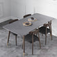 Modern Sintered Stone Top Kitchen Dining Table Rectangle Gray Dining Table with 4 Legs Base Clearhalo ' dining_table' 'Dining Tables & Seating' 'Dining Tables' 'furn' 'furn_dining_table' 'Furniture' 'furniture_dining_table' 'Kitchen & Dining Furniture' 'kitchen&dining_furn' 'kitchen' 'kitchen_dining_table' 3723687