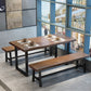 Industrial Dining Room Table Pine Solid Wood Table with Double Pedestal Clearhalo ' dining_table' 'Dining Tables & Seating' 'Dining Tables' 'furn' 'furn_dining_table' 'Furniture' 'furniture_dining_table' 'Kitchen & Dining Furniture' 'kitchen&dining_furn' 'kitchen' 'kitchen_dining_table' 3723699
