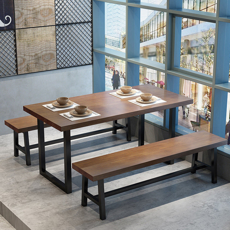 Industrial Dining Room Table Pine Solid Wood Table with Double Pedestal Clearhalo ' dining_table' 'Dining Tables & Seating' 'Dining Tables' 'furn' 'furn_dining_table' 'Furniture' 'furniture_dining_table' 'Kitchen & Dining Furniture' 'kitchen&dining_furn' 'kitchen' 'kitchen_dining_table' 3723699