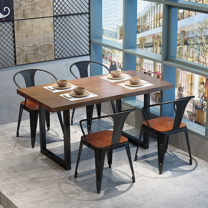 Industrial Dining Room Table Pine Solid Wood Table with Double Pedestal Clearhalo ' dining_table' 'Dining Tables & Seating' 'Dining Tables' 'furn' 'furn_dining_table' 'Furniture' 'furniture_dining_table' 'Kitchen & Dining Furniture' 'kitchen&dining_furn' 'kitchen' 'kitchen_dining_table' 3723700