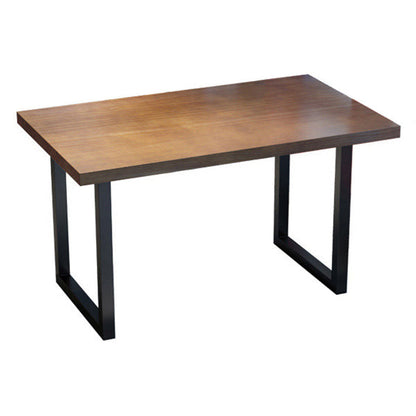 Industrial Dining Room Table Pine Solid Wood Table with Double Pedestal Without Chairs Clearhalo ' dining_table' 'Dining Tables & Seating' 'Dining Tables' 'furn' 'furn_dining_table' 'Furniture' 'furniture_dining_table' 'Kitchen & Dining Furniture' 'kitchen&dining_furn' 'kitchen' 'kitchen_dining_table' 3723702