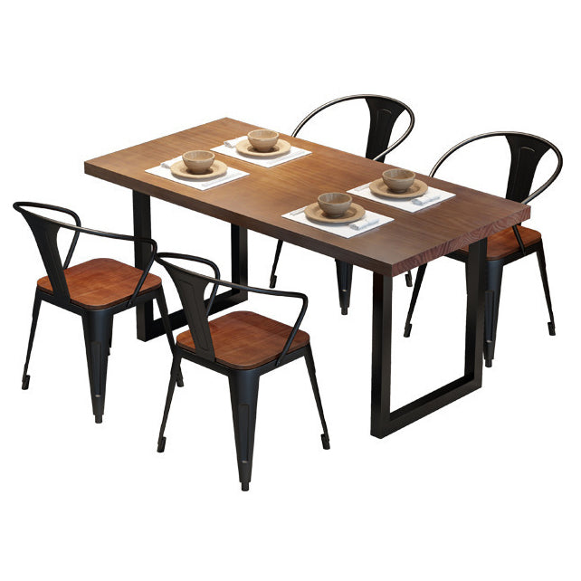 Industrial Dining Room Table Pine Solid Wood Table with Double Pedestal Clearhalo ' dining_table' 'Dining Tables & Seating' 'Dining Tables' 'furn' 'furn_dining_table' 'Furniture' 'furniture_dining_table' 'Kitchen & Dining Furniture' 'kitchen&dining_furn' 'kitchen' 'kitchen_dining_table' 3723705