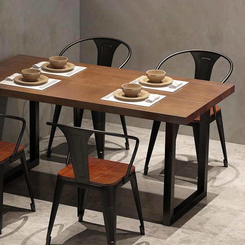 Industrial Dining Room Table Pine Solid Wood Table with Double Pedestal Clearhalo ' dining_table' 'Dining Tables & Seating' 'Dining Tables' 'furn' 'furn_dining_table' 'Furniture' 'furniture_dining_table' 'Kitchen & Dining Furniture' 'kitchen&dining_furn' 'kitchen' 'kitchen_dining_table' 3723706