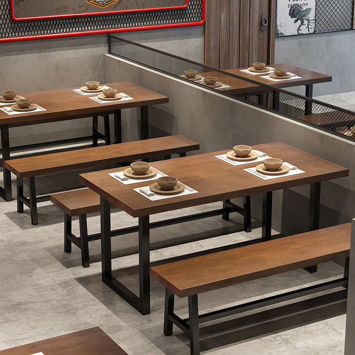 Industrial Dining Room Table Pine Solid Wood Table with Double Pedestal Clearhalo ' dining_table' 'Dining Tables & Seating' 'Dining Tables' 'furn' 'furn_dining_table' 'Furniture' 'furniture_dining_table' 'Kitchen & Dining Furniture' 'kitchen&dining_furn' 'kitchen' 'kitchen_dining_table' 3723708