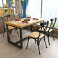 Industrial Style Solid Wood Dining Table Brown Rectangle Table with Black Frame for Dinning Room Clearhalo ' dining_table' 'Dining Tables & Seating' 'Dining Tables' 'furn' 'furn_dining_table' 'Furniture' 'furniture_dining_table' 'Kitchen & Dining Furniture' 'kitchen&dining_furn' 'kitchen' 'kitchen_dining_table' 3723733