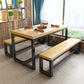 Industrial Style Solid Wood Dining Table Brown Rectangle Table with Black Frame for Dinning Room Clearhalo ' dining_table' 'Dining Tables & Seating' 'Dining Tables' 'furn' 'furn_dining_table' 'Furniture' 'furniture_dining_table' 'Kitchen & Dining Furniture' 'kitchen&dining_furn' 'kitchen' 'kitchen_dining_table' 3723734