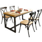 Industrial Style Solid Wood Dining Table Brown Rectangle Table with Black Frame for Dinning Room Clearhalo ' dining_table' 'Dining Tables & Seating' 'Dining Tables' 'furn' 'furn_dining_table' 'Furniture' 'furniture_dining_table' 'Kitchen & Dining Furniture' 'kitchen&dining_furn' 'kitchen' 'kitchen_dining_table' 3723737