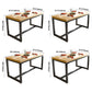Industrial Style Solid Wood Dining Table Brown Rectangle Table with Black Frame for Dinning Room Clearhalo ' dining_table' 'Dining Tables & Seating' 'Dining Tables' 'furn' 'furn_dining_table' 'Furniture' 'furniture_dining_table' 'Kitchen & Dining Furniture' 'kitchen&dining_furn' 'kitchen' 'kitchen_dining_table' 3723738