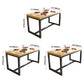 Industrial Style Solid Wood Dining Table Brown Rectangle Table with Black Frame for Dinning Room Clearhalo ' dining_table' 'Dining Tables & Seating' 'Dining Tables' 'furn' 'furn_dining_table' 'Furniture' 'furniture_dining_table' 'Kitchen & Dining Furniture' 'kitchen&dining_furn' 'kitchen' 'kitchen_dining_table' 3723739