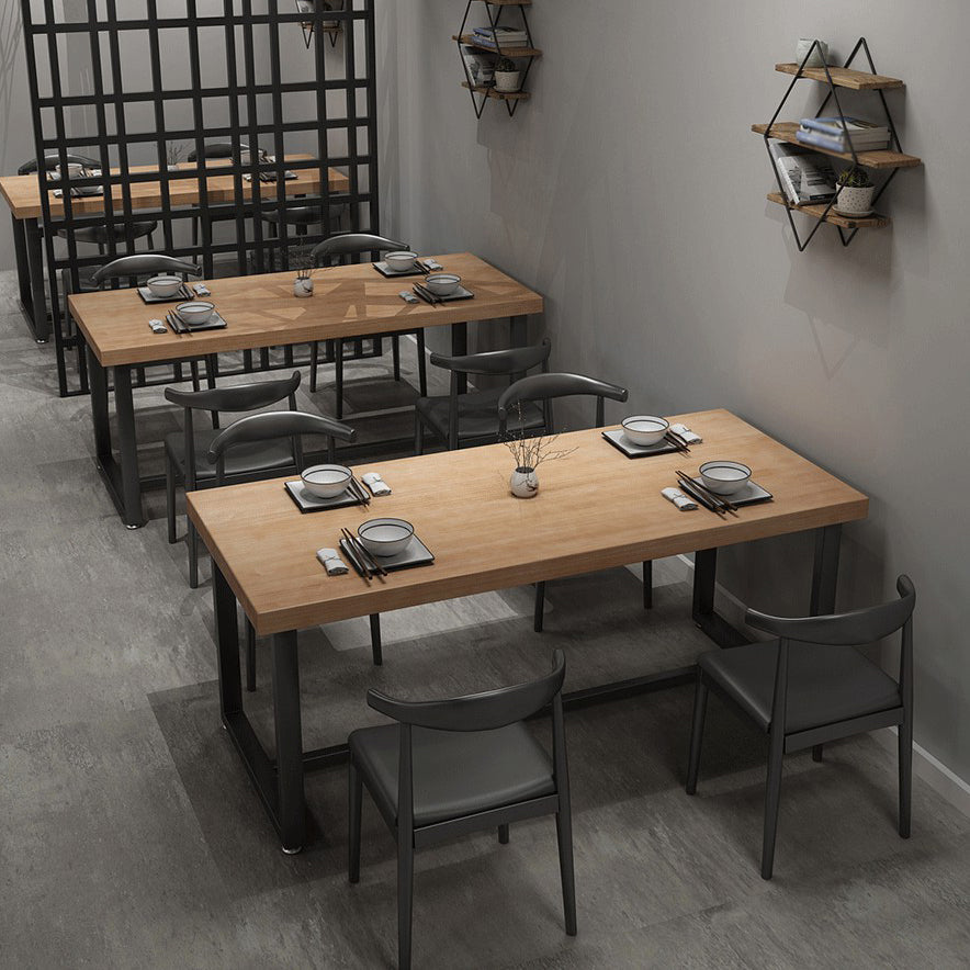 Industrial Dining Table Pine Solid Wood Table with Trestle Base for Dining Room Clearhalo ' dining_table' 'Dining Tables & Seating' 'Dining Tables' 'furn' 'furn_dining_table' 'Furniture' 'furniture_dining_table' 'Kitchen & Dining Furniture' 'kitchen&dining_furn' 'kitchen' 'kitchen_dining_table' 3723740