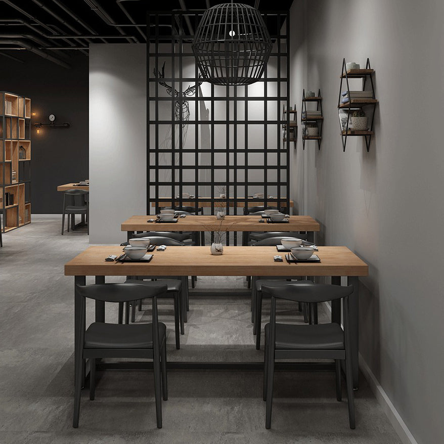 Industrial Dining Table Pine Solid Wood Table with Trestle Base for Dining Room Clearhalo ' dining_table' 'Dining Tables & Seating' 'Dining Tables' 'furn' 'furn_dining_table' 'Furniture' 'furniture_dining_table' 'Kitchen & Dining Furniture' 'kitchen&dining_furn' 'kitchen' 'kitchen_dining_table' 3723742
