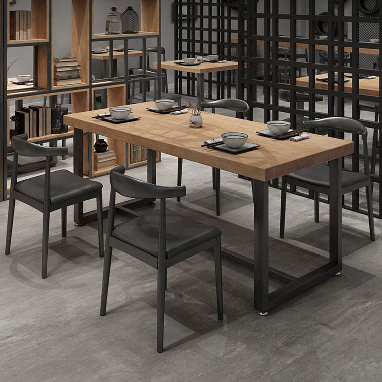 Industrial Dining Table Pine Solid Wood Table with Trestle Base for Dining Room Clearhalo ' dining_table' 'Dining Tables & Seating' 'Dining Tables' 'furn' 'furn_dining_table' 'Furniture' 'furniture_dining_table' 'Kitchen & Dining Furniture' 'kitchen&dining_furn' 'kitchen' 'kitchen_dining_table' 3723749