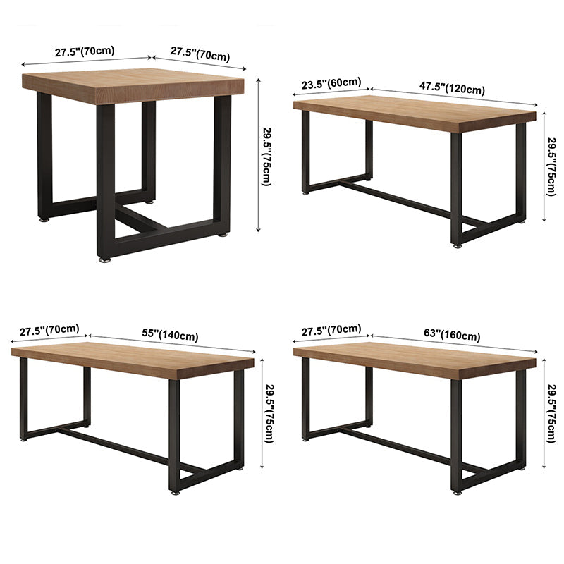 Industrial Dining Table Pine Solid Wood Table with Trestle Base for Dining Room Clearhalo ' dining_table' 'Dining Tables & Seating' 'Dining Tables' 'furn' 'furn_dining_table' 'Furniture' 'furniture_dining_table' 'Kitchen & Dining Furniture' 'kitchen&dining_furn' 'kitchen' 'kitchen_dining_table' 3723750