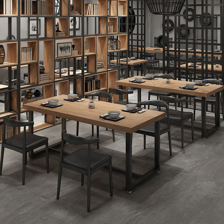 Industrial Dining Table Pine Solid Wood Table with Trestle Base for Dining Room Clearhalo ' dining_table' 'Dining Tables & Seating' 'Dining Tables' 'furn' 'furn_dining_table' 'Furniture' 'furniture_dining_table' 'Kitchen & Dining Furniture' 'kitchen&dining_furn' 'kitchen' 'kitchen_dining_table' 3723752