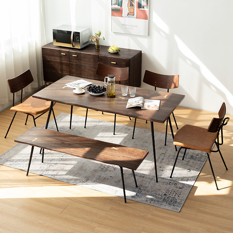 Rectangle Table Dinette Table Industrial Dinner Room Kitchen Table for Indoor Clearhalo ' dining_table' 'Dining Tables & Seating' 'Dining Tables' 'furn' 'furn_dining_table' 'Furniture' 'furniture_dining_table' 'Kitchen & Dining Furniture' 'kitchen&dining_furn' 'kitchen' 'kitchen_dining_table' 3723766