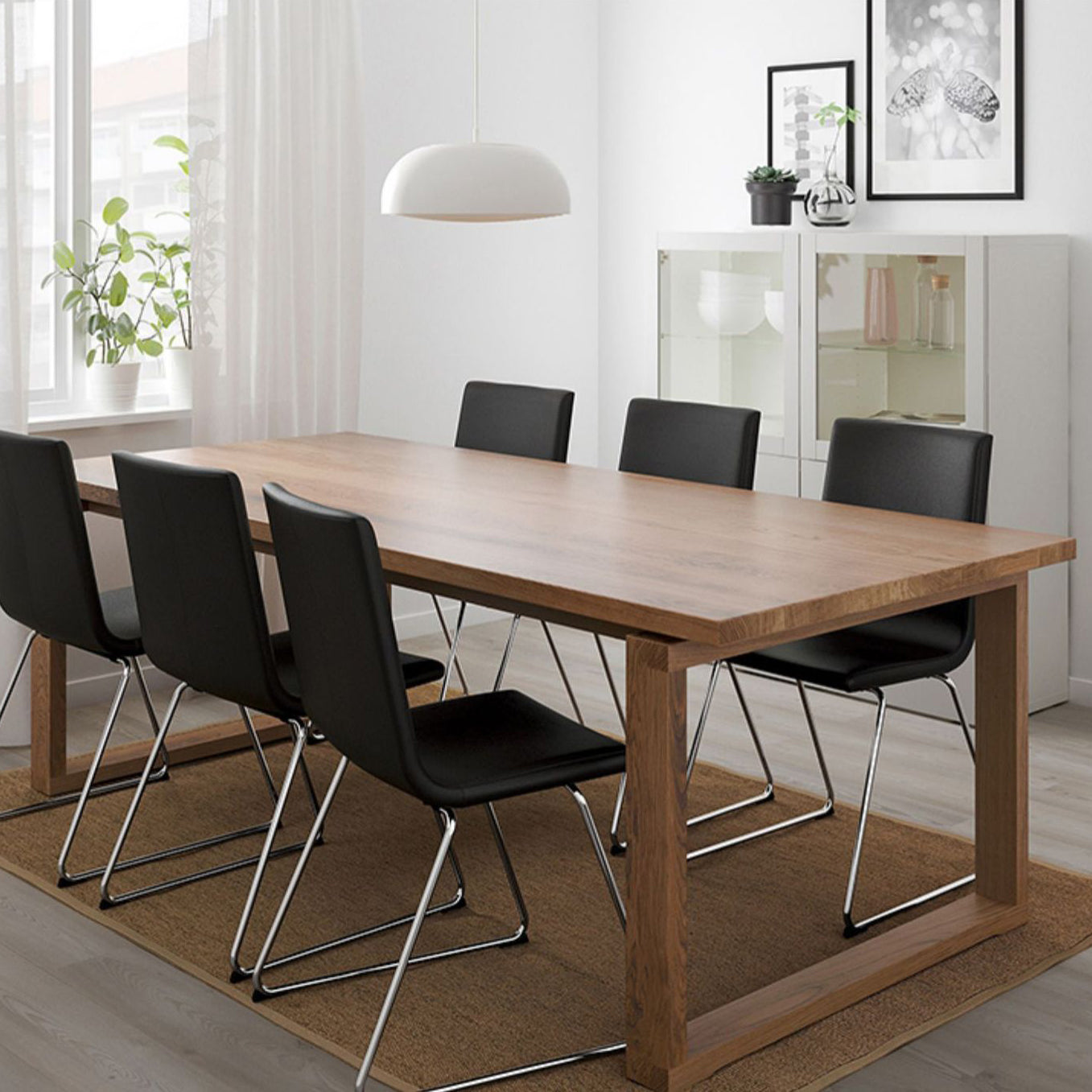 Pine Solid Wood Rectangle Table Modern Dining Table with Double Pedestal for Restaurant Clearhalo ' dining_table' 'Dining Tables & Seating' 'Dining Tables' 'furn' 'furn_dining_table' 'Furniture' 'furniture_dining_table' 'Kitchen & Dining Furniture' 'kitchen&dining_furn' 'kitchen' 'kitchen_dining_table' 3723785