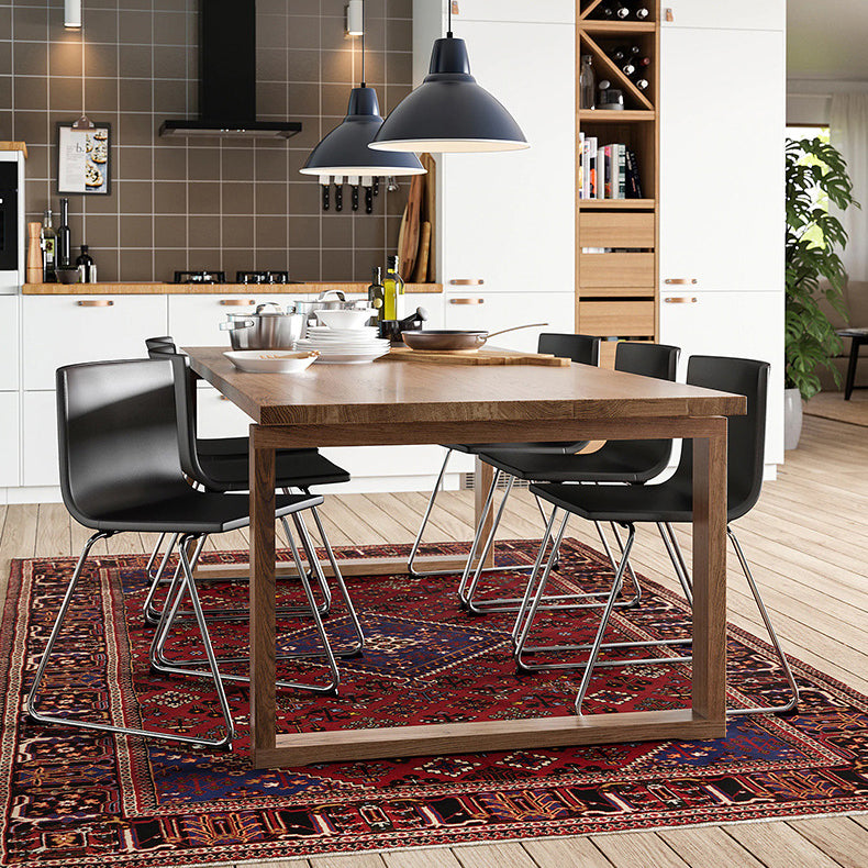 Pine Solid Wood Rectangle Table Modern Dining Table with Double Pedestal for Restaurant Clearhalo ' dining_table' 'Dining Tables & Seating' 'Dining Tables' 'furn' 'furn_dining_table' 'Furniture' 'furniture_dining_table' 'Kitchen & Dining Furniture' 'kitchen&dining_furn' 'kitchen' 'kitchen_dining_table' 3723786