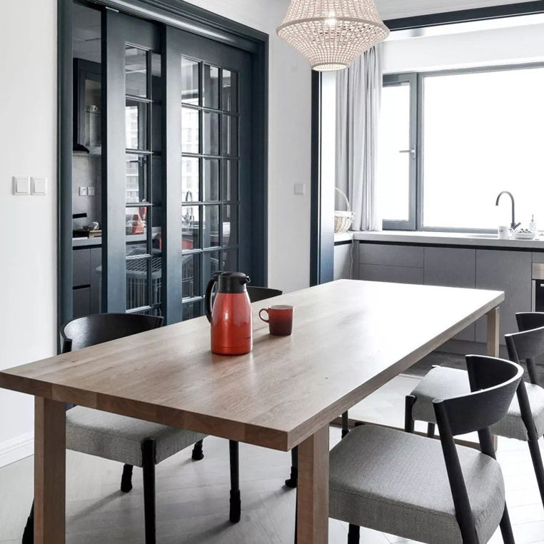 Pine Solid Wood Rectangle Table Modern Dining Table with Double Pedestal for Restaurant Clearhalo ' dining_table' 'Dining Tables & Seating' 'Dining Tables' 'furn' 'furn_dining_table' 'Furniture' 'furniture_dining_table' 'Kitchen & Dining Furniture' 'kitchen&dining_furn' 'kitchen' 'kitchen_dining_table' 3723791